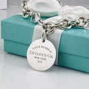 7.5" Medium Please Return to Tiffany & Co Round Tag Charm Bracelet in Silver-6