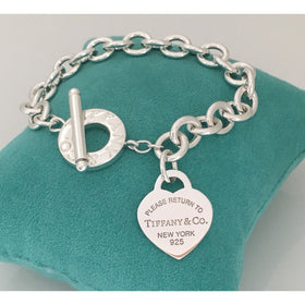 Please Return to Tiffany & Co Heart Tag Toggle Bracelet in Sterling Silver