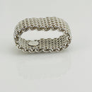 Size 5.5 Tiffany & Co Somerset Ring Mesh Weave Flexible Ring in Sterling Silver-3