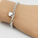 Return to Tiffany & Co Heart Tag Rolo Round Link Charm Bracelet in Silver - 7