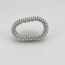 Size 8 Tiffany & Co Somerset Dome Sterling Silver Ring Mesh Weave Flexible Unisex-5