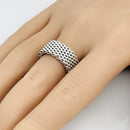 Size 10.5 Tiffany & Co Somerset Ring in Sterling Silver Mesh Weave Flexible Unisex-7