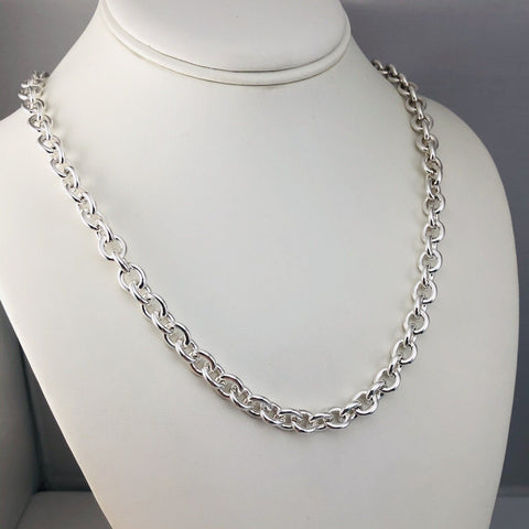22" Tiffany Round Link Rolo Necklace in Silver - Mens Unisex - 0