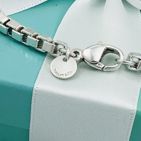 8.5" Large Tiffany & Co Venetian Box Link Bracelet in Sterling Silver Mens Unisex - 0