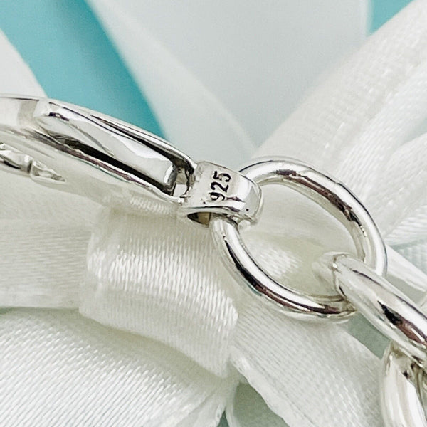 8" Medium Large Return to Tiffany & Co Round Tag Charm Bracelet in Silver - 4