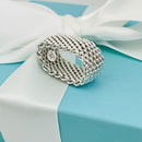 Size 6.5 Tiffany & Co Somerset Ring Mesh Weave Flexible Ring in Sterling Silver-3
