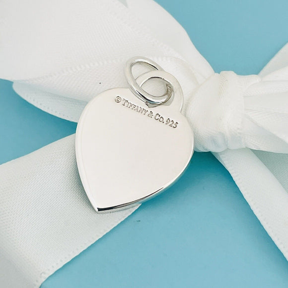 Tiffany & Co Sterling Silver Engravable Blank Heart Tag Charm or Pendant GENUINE