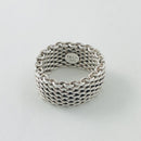 Size 7.5 Tiffany & Co Somerset Sterling Silver Ring Mesh Weave Flexible Unisex-2