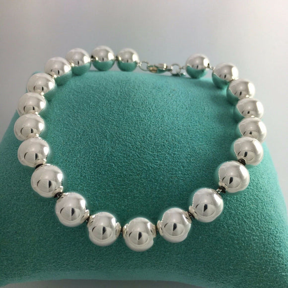 Tiffany HardWear Ball Bracelet in Silver 10mm Beads - 9" RARE Extra Large
