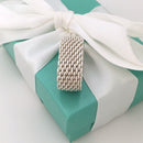 Size 7.5 Tiffany & Co Somerset Sterling Silver Ring Mesh Weave Flexible Unisex-4