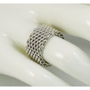 Size 5.5 Tiffany & Co Somerset Ring Mesh Weave Flexible Ring in Sterling Silver-1