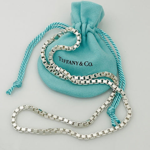 20” Tiffany & Co Venetian Box Link Necklace in Sterling Silver - Large Men’s Unisex