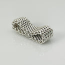 Size 9.5 Tiffany & Co Somerset Ring in Sterling Silver Mesh Weave Flexible Unisex-4