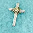Tiffany & Co Silver and Yellow Gold Cross Crucifix Pendant Mens Unisex-1