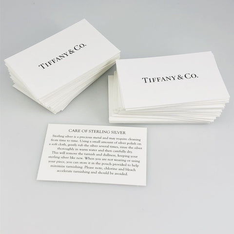 100 Tiffany & Co Silver Jewelry Care Cards