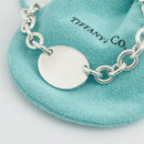 8.5" Return To Tiffany Oval Tag Charm Bracelet Mens Unisex in Sterling Silver-4