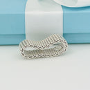 Size 10 Tiffany & Co Somerset Ring in Sterling Silver Mesh Weave Flexible Unisex-3