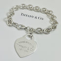 Please Return to Tiffany Jumbo Heart Tag Bracelet Extra Large Charm 7.75" - 2