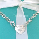 15" Please Return To Tiffany & Co Center Heart Tag Silver Choker Necklace - 1