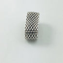 Size 7.5 Tiffany & Co Somerset Sterling Silver Ring Mesh Weave Flexible Unisex-4