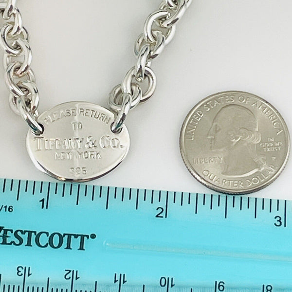 7.5" Please Return To Tiffany & Co Oval Tag Charm Bracelet in Sterling Silver - 8
