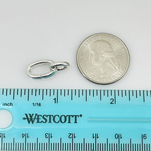 Tiffany Blue Enamel Oval Clasping Link Jump Ring Charm or Bracelet Extender
