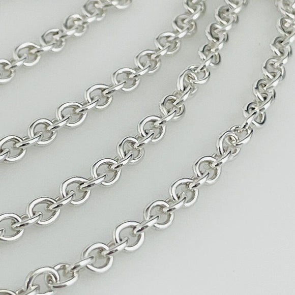 20" Tiffany & Co Sterling Silver 3mm Large Link Chain Necklace Mens Unisex