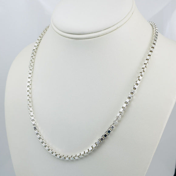 20” Tiffany & Co Venetian Box Link Necklace in Sterling Silver - Large Men’s Unisex
