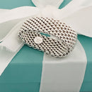 Size 8 Tiffany & Co Somerset Sterling Silver Ring Mesh Weave Flexible Unisex-4