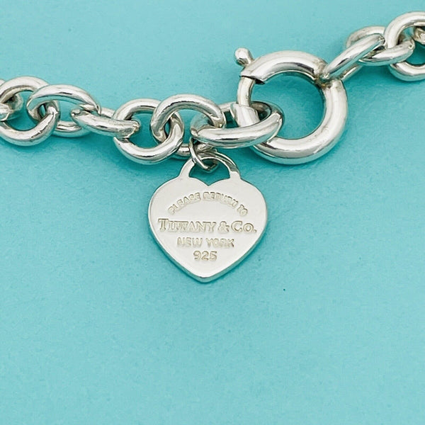 Return to Tiffany & Co Heart Tag Rolo Round Link Charm Bracelet in Silver - 4