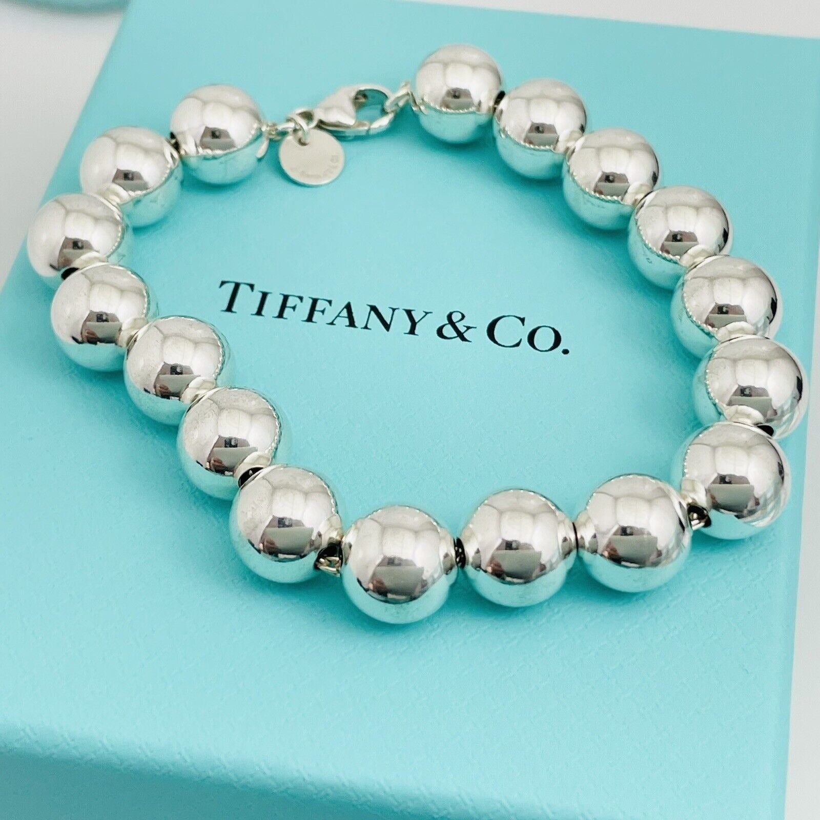 Navika Tiffany Style 4mm Silver Bead Bracelet Simple Elegant Classy