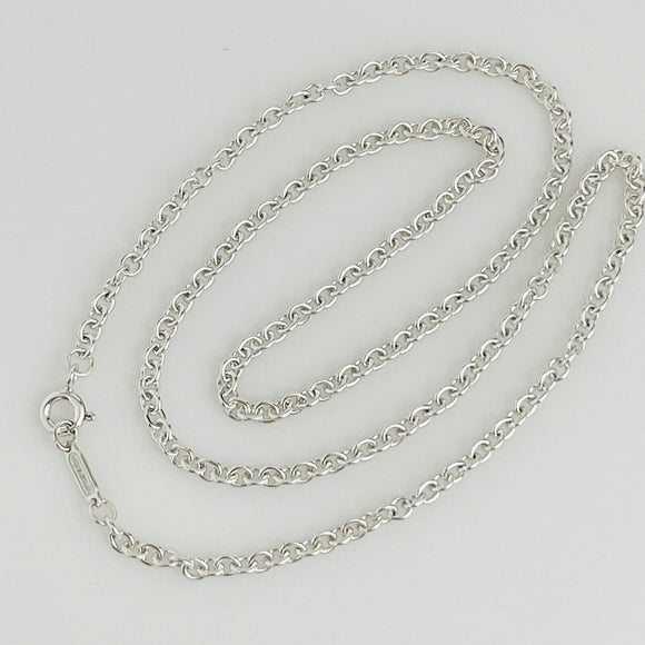 20" Tiffany & Co Sterling Silver 3mm Large Link Chain Necklace Mens Unisex