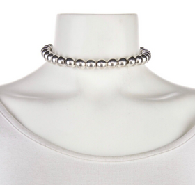 16" Tiffany HardWear Bead Ball Choker Necklace 10mm Beads in Silver