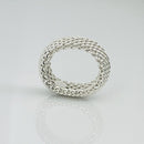 Size 5 Tiffany & Co Somerset Mesh Weave Flexible Dome Ring in Sterling Silver-6