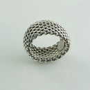 Size 6 Tiffany & Co Somerset Mesh Weave Flexible Dome Ring in Sterling Silver-4