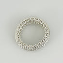 Size 5 Tiffany & Co Somerset Mesh Weave Flexible Dome Ring in Sterling Silver-3