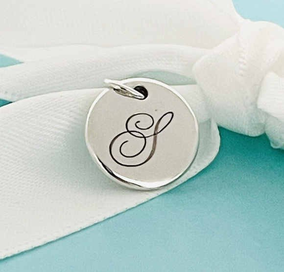 Tiffany Letter S Notes Alphabet Disc Pendant