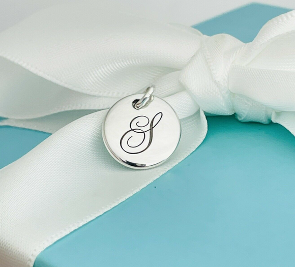 Tiffany Letter S Notes Alphabet Disc Pendant