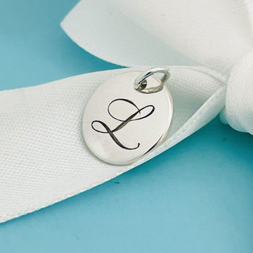 Tiffany Letter L Notes Alphabet Disc Pendant