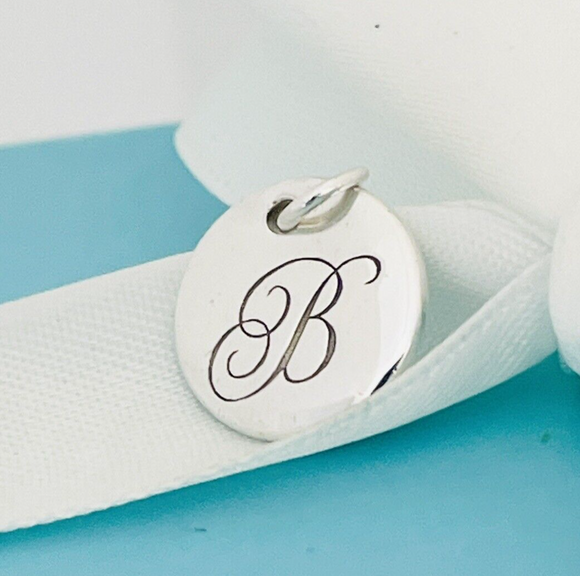 Tiffany Letter B Notes Alphabet Disc Pendant