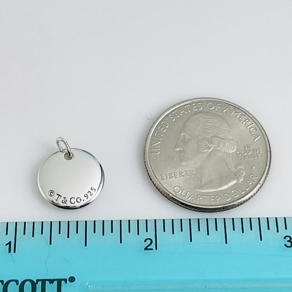 Tiffany & Co. Letter U Notes Alphabet Initial Charm Disc Round Pendant