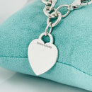 9.5" Extra Large Tiffany & Co Classic Heart Tag Charm Bracelet in Silver-1