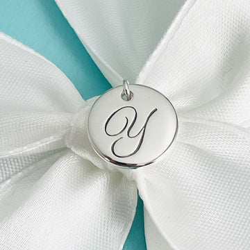 Tiffany Letter Y Notes Alphabet Disc Pendant