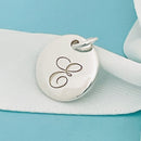 Tiffany& Co. Silver Letter E Alphabet Initial Round Circle Notes Charm Pendant-1