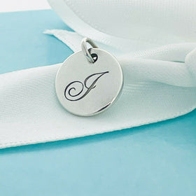 Tiffany Letter J Notes Alphabet Disc Pendant - 0