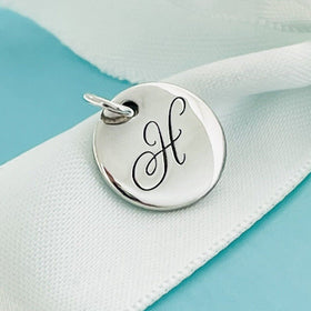 Tiffany Letter H Notes Alphabet Disc Pendant