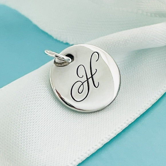 Tiffany Letter H Notes Alphabet Disc Pendant