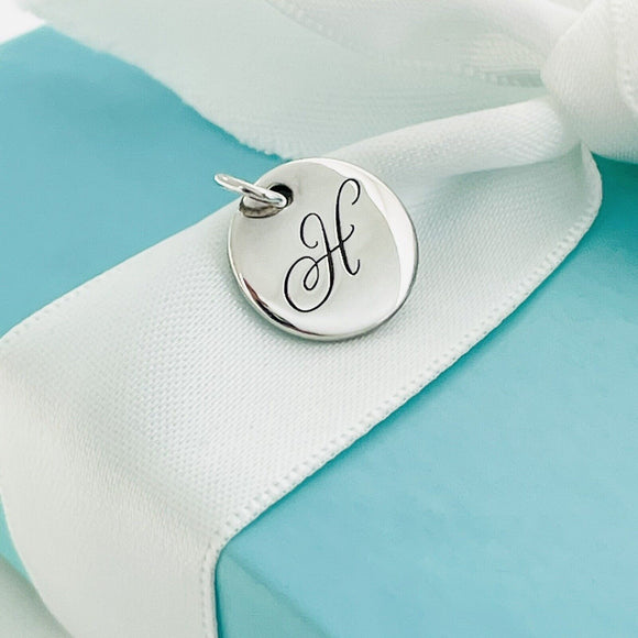 Tiffany Letter H Notes Alphabet Disc Pendant