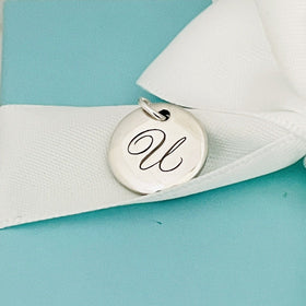 Tiffany Letter U Notes Alphabet Disc Pendant - 0